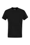 Pt Torino Round-neck Stretch T-shirt In Black