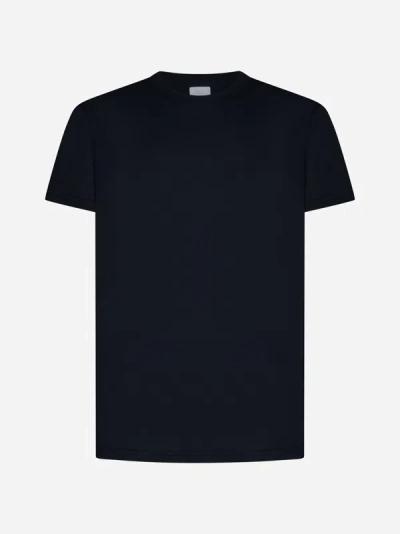 Pt Torino Silk And Cotton T-shirt In Navy