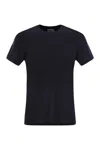 Pt Torino Round-neck Stretch T-shirt In Navy
