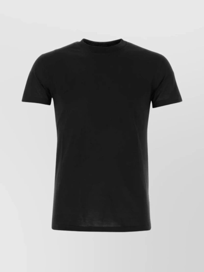 Pt Torino Silk Blend Crew Neck T-shirt In Navy
