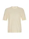 Pt Torino Silk Cotton Sweater Sweaters And Cardigans White In Gold