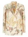 Pt Torino Blazer Floral Embroidered Notched Lapels In Multi