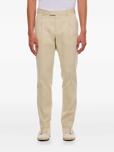 Pt Torino Single-pleat Diagonal-pocket Trousers In ロープ