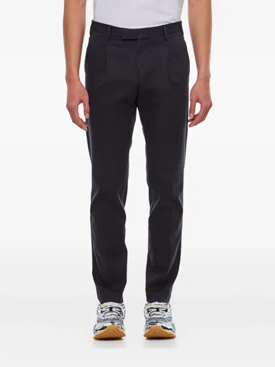 Pt Torino Single-pleat Flap-pocket Trousers In Blue