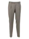 Pt Torino Single-pleat Turn-up Trousers In Gray