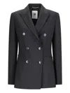 Pt Torino Six-button Peak-lapel Jacket In Black
