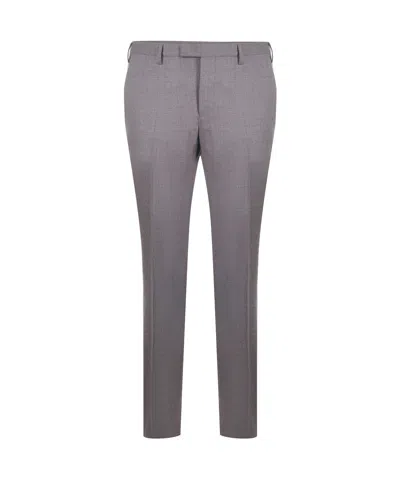 Pt Torino Skinny Flannel Trousers In Gray