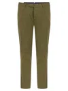 Pt Torino Skinny Trousers In Cotton And Silk In Green
