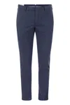Pt Torino Man Pants Navy Size 34 Cotton, Elastane In Night Blue