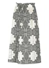 Pt Torino Elastic Waist Floral Pattern Flared Hem Skirt In Beige