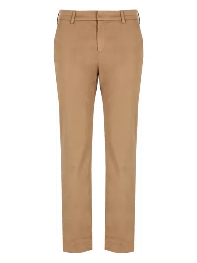 Pt Torino Slash-pocket Cropped Trousers In Brown