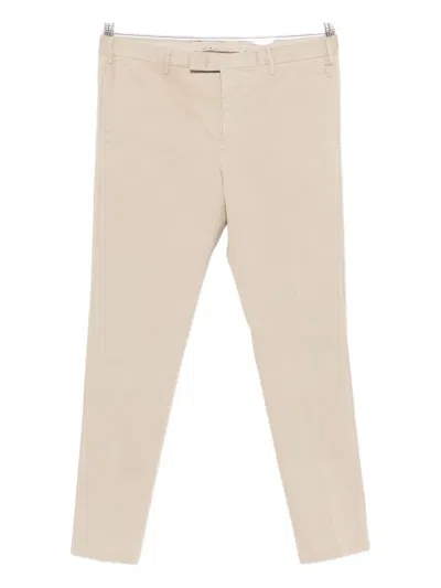Pt Torino Tailored Beige Trousers With Slash Pockets In Animal Print