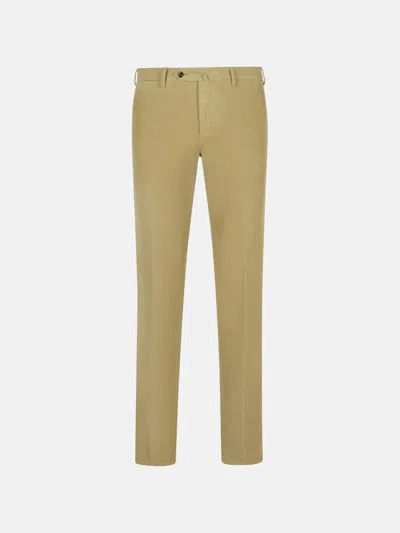Pt Torino 'slim' Beige Cotton Pants In Nude