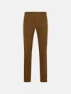 Pt Torino 'slim' Brown Stretch Cotton Pants In Brown