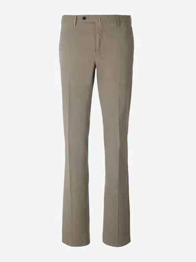 Pt Torino Slim-fit Chino Trousers In Gray
