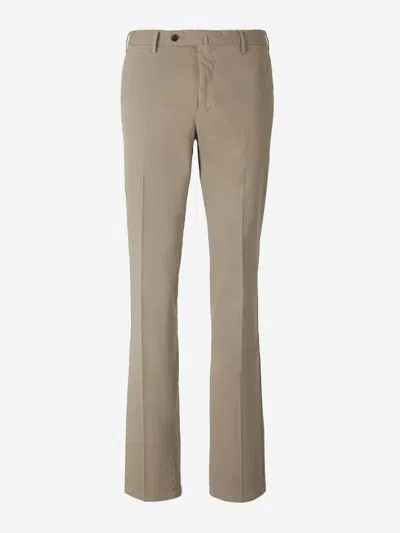 Pt Torino Slim Chino Trousers In Beige