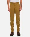 Pt Torino Slim Cotton Trousers In Beige