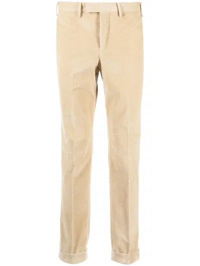 Pt Torino Slim-cut Corduroy Trousers In Neutrals