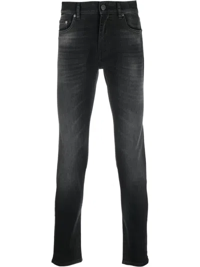 Pt Torino Slim-cut Mid-rise Jeans In Schwarz