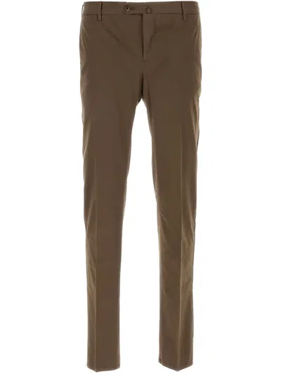 Pt Torino Stretch Cotton Blend Silkochino Pant In Brown