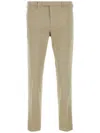 Pt Torino Pant Stretch Cotton Loops Belt In Neutrals
