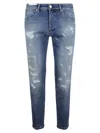 Pt Torino Slim-fit Blue Jeans With Distressed Detailing In Blue