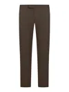 Pt Torino B-stretch Wool Pants With Front Button Closure In Brown