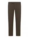 Pt Torino B-stretch Wool Pants With Front Button Closure In Brown