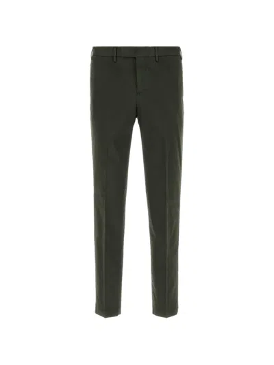 Pt Torino Stretch Cotton Trousers Tailored Design Belt Loops In Black