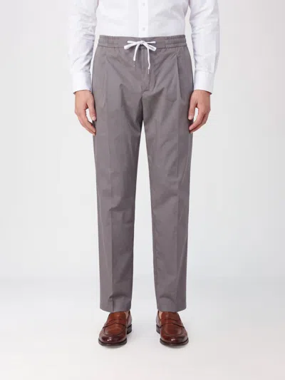 Pt Torino Slim Fit Cotton Blend Trousers With Drawstring In Green