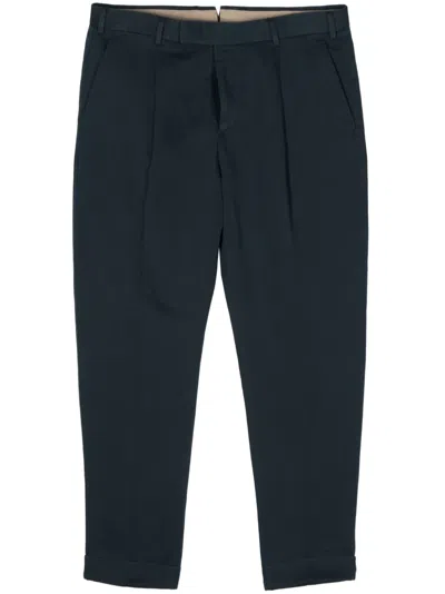 Pt Torino Slim-fit Cotton Trousers In Blue