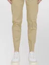Pt Torino Slim Fit Cotton Trousers With Belt Loops In Neutral