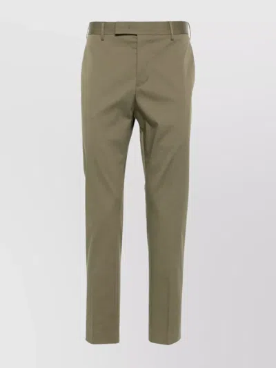 Pt Torino Slim Fit Cotton Twill Trousers In Beige