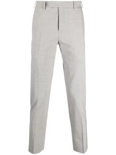 Pt Torino Slim-fit Cropped Chinos In Grey
