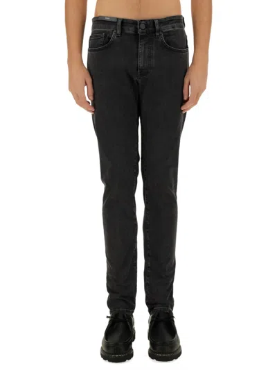 Pt Torino Slim-fit Dark Wash Denim Pants In Black