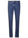 Pt Torino Slim Fit Denim Jeans With Lived-in Look In Blue