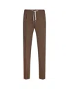 Pt Torino Slim Fit Drawstring Trousers In Brown Cashmere Blend In Brown
