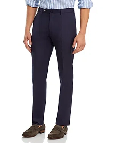 Pt Torino Slim Fit Flat Front Wool Trousers In 360