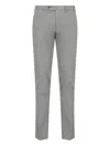 Pt Torino Slim-fit Grey Cotton Blend Trousers In Gray