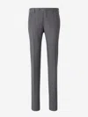 Pt Torino Super Slim Pied De Poule Wool Trousers In Gray