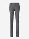 Pt Torino Super Slim Pied De Poule Wool Trousers In Dark Blue