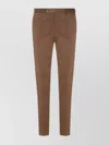 Pt Torino Slim Fit Trousers With Pockets And Loops In Brown