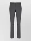 Pt Torino Slim Fit Wool Trousers With Button Detail In Gray
