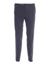 Pt Torino Midnight Blue Stretch Modal Blend Pant In Blue