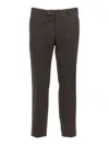 Pt Torino Stretch Cotton Trousers With Pockets And Loops In Brown