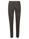 Pt Torino Slim Flat Front Pant In Brown