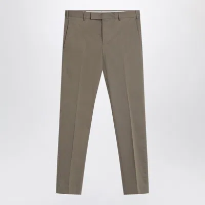Pt Torino Slim Fit Military Green Trousers In Cotton
