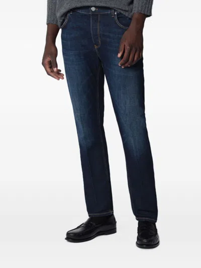 Pt Torino Slim Jeans With Faded Effect In Blue