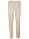 Pt Torino Beige Stretch-design Tapered Trousers