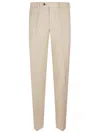 Pt Torino Beige Stretch-design Tapered Trousers